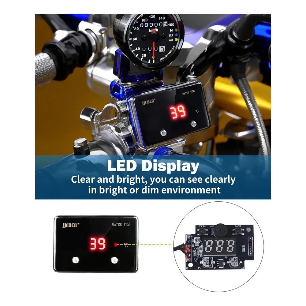 JJCOCO Digital Water Temperature Gauge -10-150℃ with 1/8 NPT Sensor Real-Time... - Picture 2 of 3